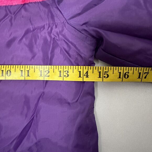 OshKosh B'gosh Girls Jacket Reversible Windbreaker Fuzzy Pink Purple Cute 5 - Picture 7 of 8